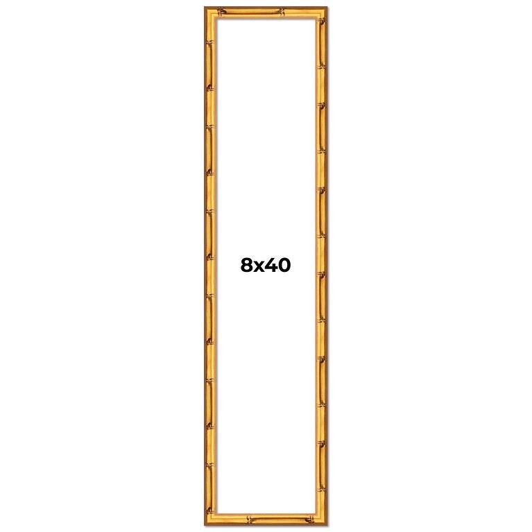 8x40 Frame Gold Bamboo Picture Frame Modern Photo Frame Includes UV Acrylic Shatter Guard Front Acid Free Foam Backing Board