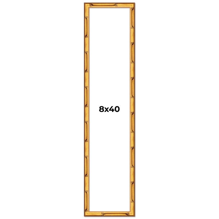 8x40 Frame Gold Bamboo Solid Wood Picture Frame | 1 Inch Moulding
