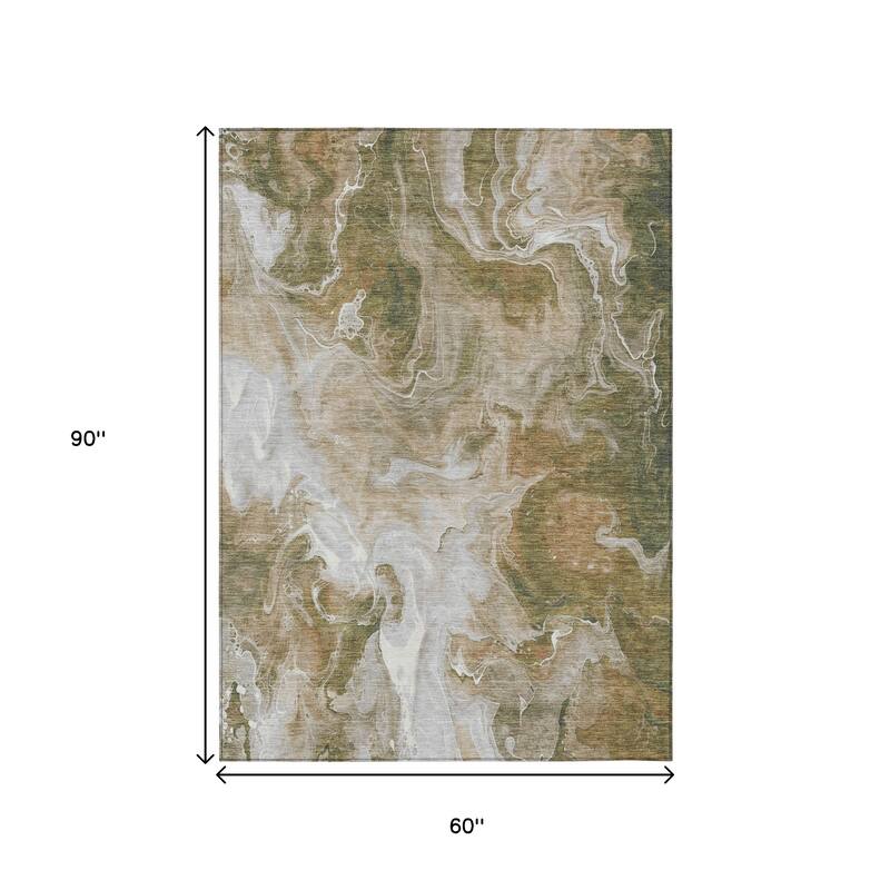 HomeRoots Abstract Modern Rectangle Outdoor Rug
