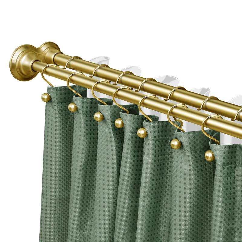 Utopia Alley Adjustable 72-Inch Double Shower Curtain Tension Rods - Rust-Proof Aluminum with Rubber End Cap - Gold