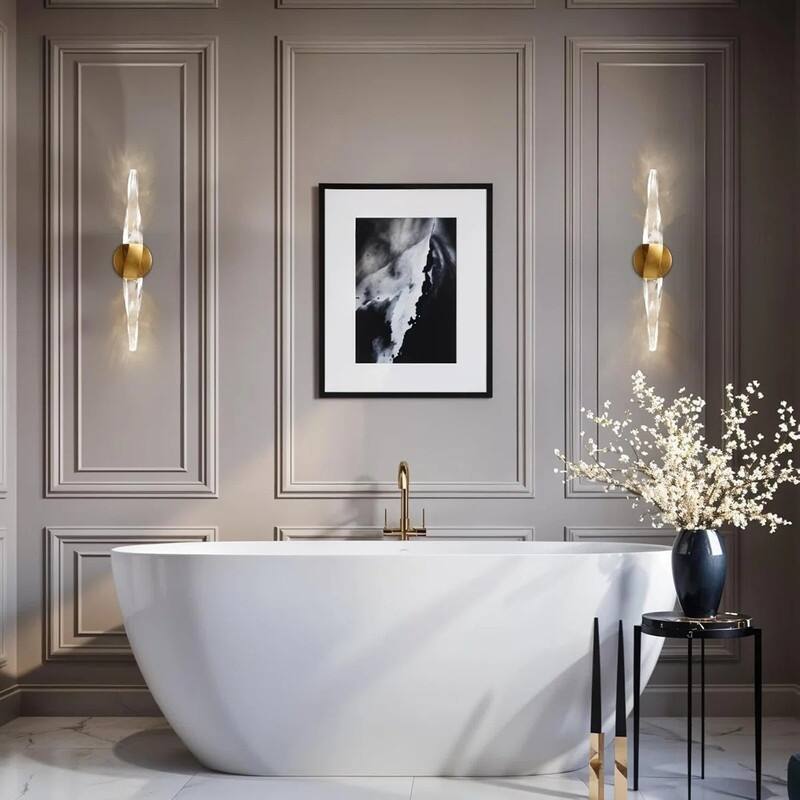 KAYLA 20.8" Black Crystal Wall Sconce