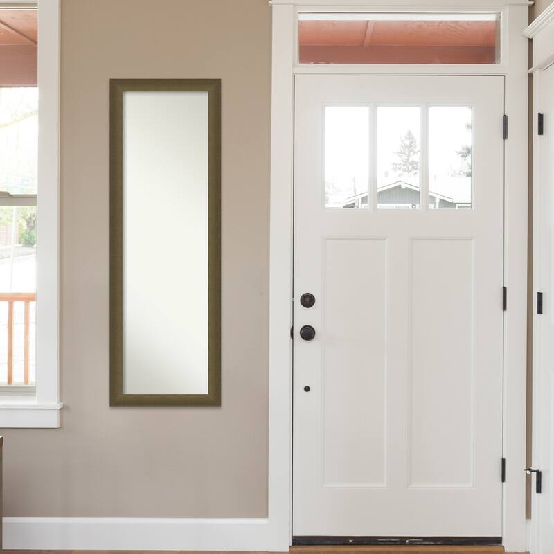Blaine Narrow Non-Beveled Framed Full-Length On the Door Mirror - Glass Size 14x48