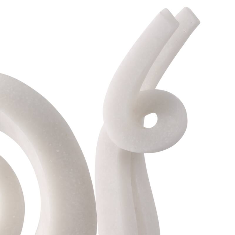 Resin Sculpture Modern Ninove Spiral Snail Figurine - 10" White - 12.5" x 3.25" x 9.75"