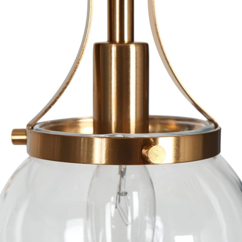 Beta Modern 6-Light Glass Wheel Chandelier Black Gold Pendant for Dining Living Room - 27.6"L x 4.9"W x 12.6"H