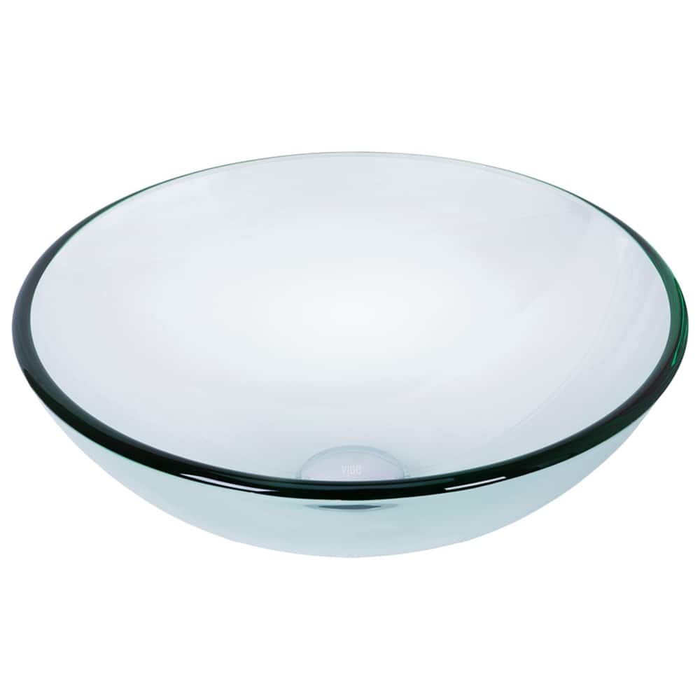 VIGO Giovanni 17"L x 17"W x 6"H Glass Round Vessel Bathroom Sink
