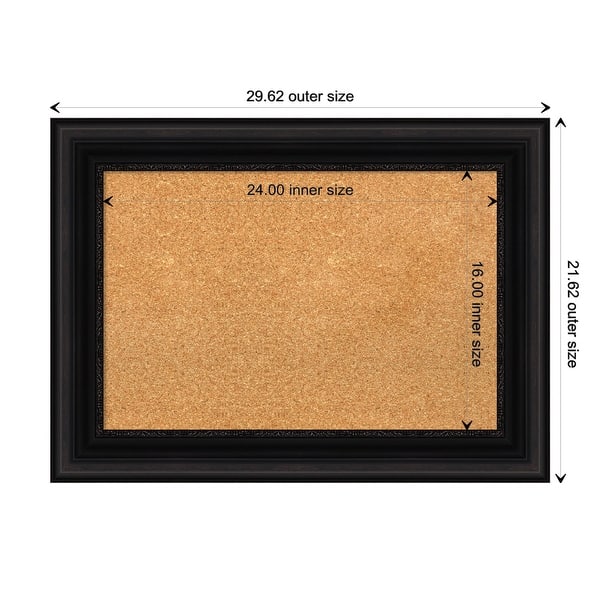 dimension image slide 1 of 15, Parlor Framed Cork Bulletin Memo Board