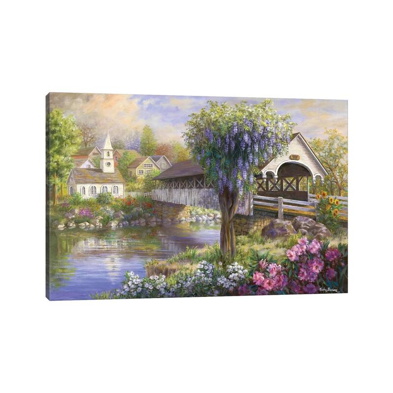 iCanvas "Picturesque Covered Bridge" by Nicky Boehme Canvas Print
