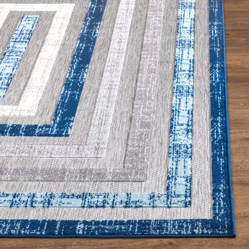 Abani Rugs HAM240A Blue Grey Multi Rectangle Area Rug