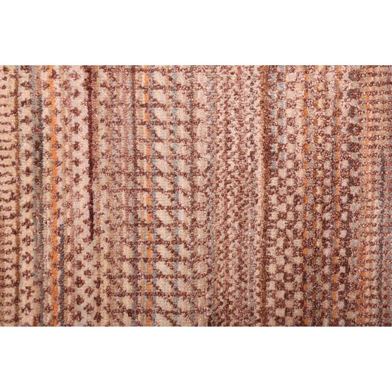 ECARPETGALLERY Hand-knotted Finest Silk Shadow Brown Viscose, Wool Rug - 6'0 x 8'11