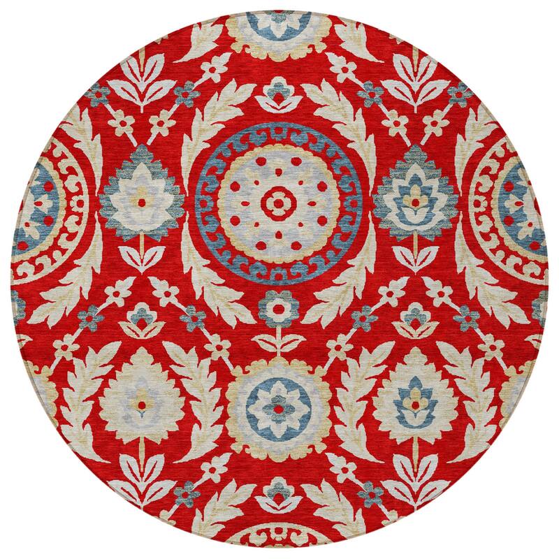 HomeRoots Floral Transitional Rectangle Outdoor Rug