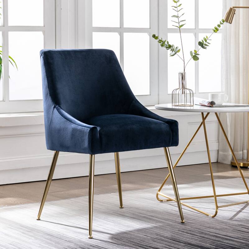 Heaven Contemporary Velvet Upholstered Accent Chair - Navy Blue