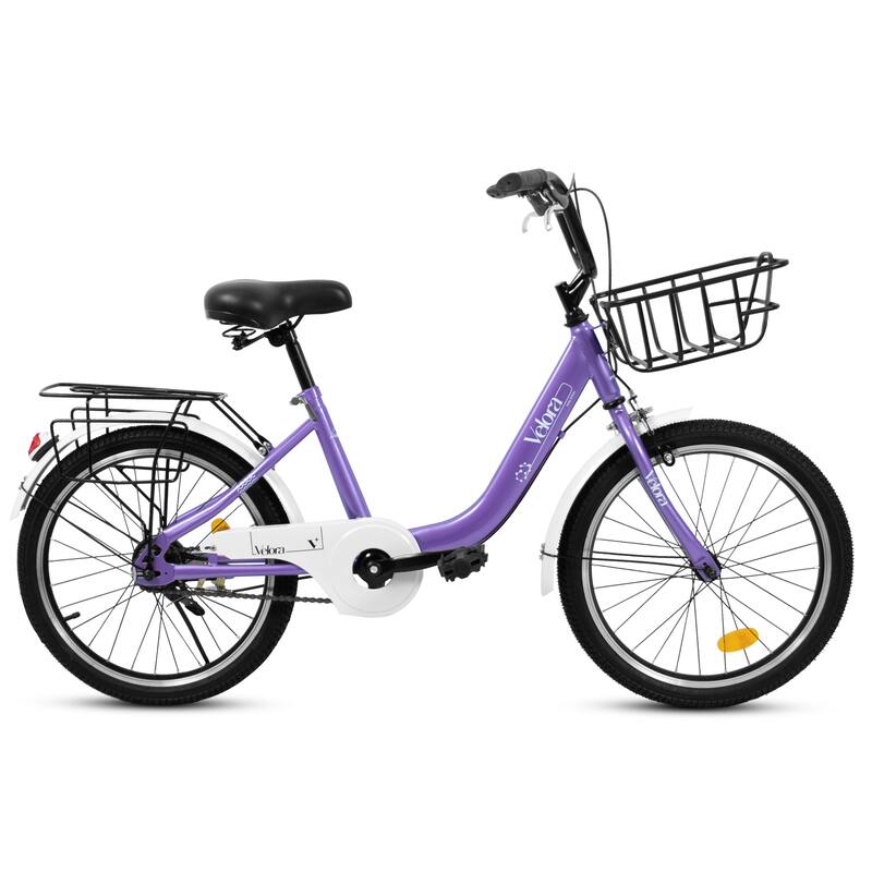 20 Inch Kids Steel Frame Bike, 7-Speed Children Bicycle with Coaster Brake, V-Brake, Chain Guard & Rear Rack for Boys & Girls