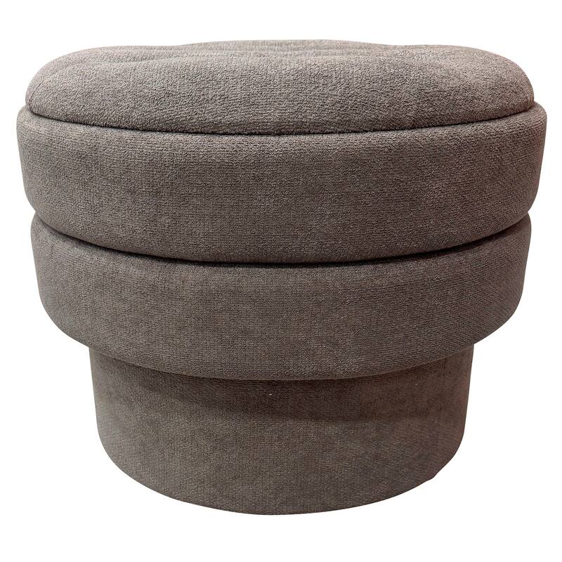 Modern Fabric Round Storage Ottoman