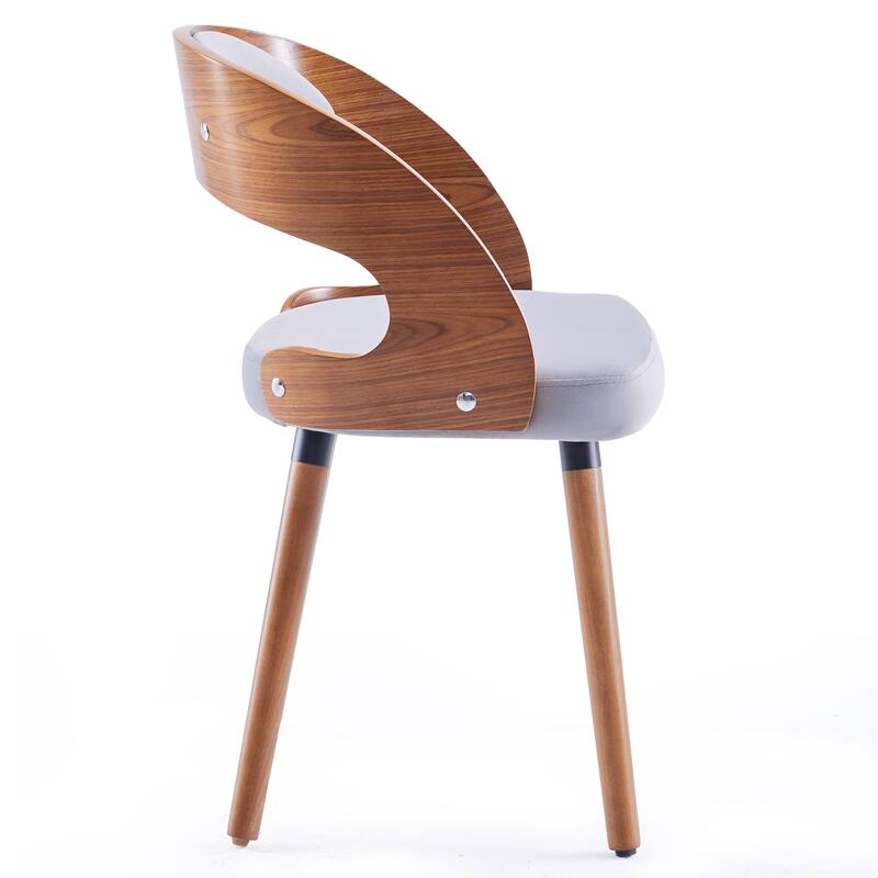 Modern Upholstered Dining Chair with Curved Backrest