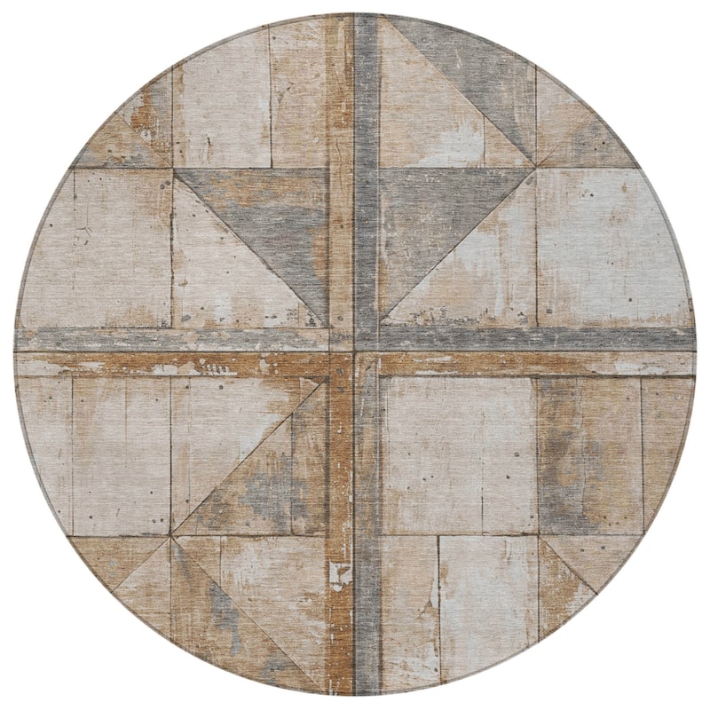 HomeRoots Geometric Transitional Rectangle Outdoor Rug