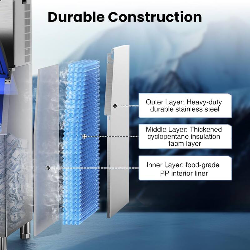 550LB/24H Commercial Ice Maker Stainless Steel Bar Restaurant Ice Cube Machine