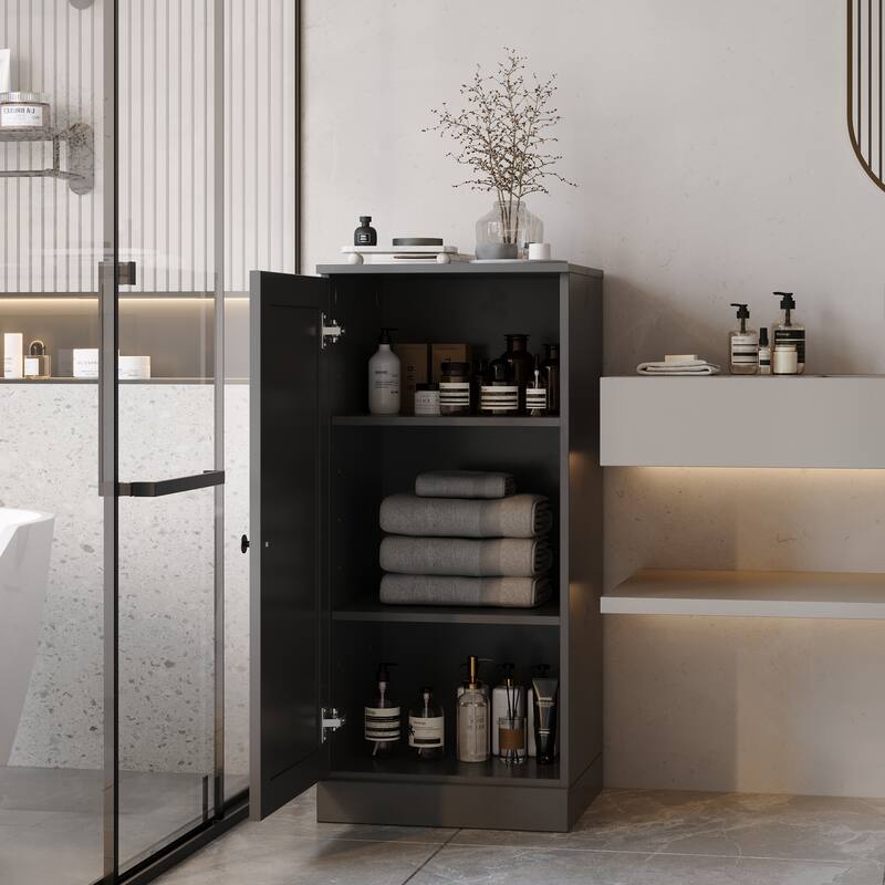 Palace Imports 100% Solid Wood 16.5" Bathroom Storage Cabinet with Shaker Door and Adjustable Shelves