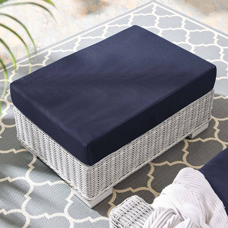 Conway Outdoor Patio Wicker Rattan Ottoman