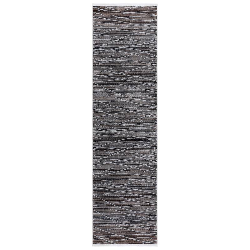 SAFAVIEH Mila Mikie Modern & Contemporary Rug - 2'2" x 8' Runner - Beige/Ivory Black