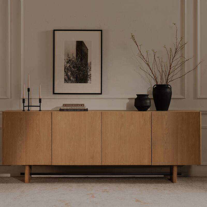 Title: NADAAL STUDIOS Thornefield Sideboard, Minimalist Solid Oak with Rounded Edges, Natural