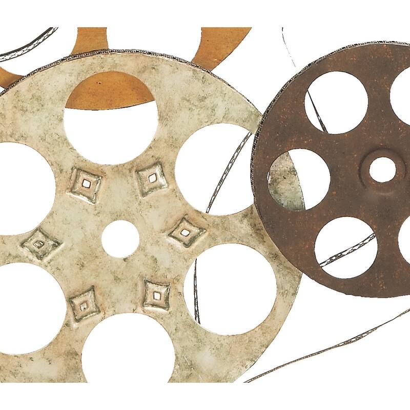 Multi Colored Metal Vintage Movie Reel Film Home Wall Decor