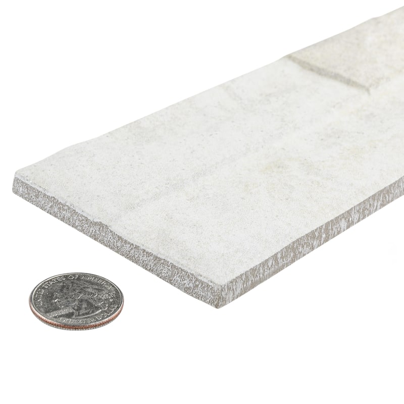 Merola Tile Ordino White 3-1/4" x 17-1/2" Porcelain Wall Tile