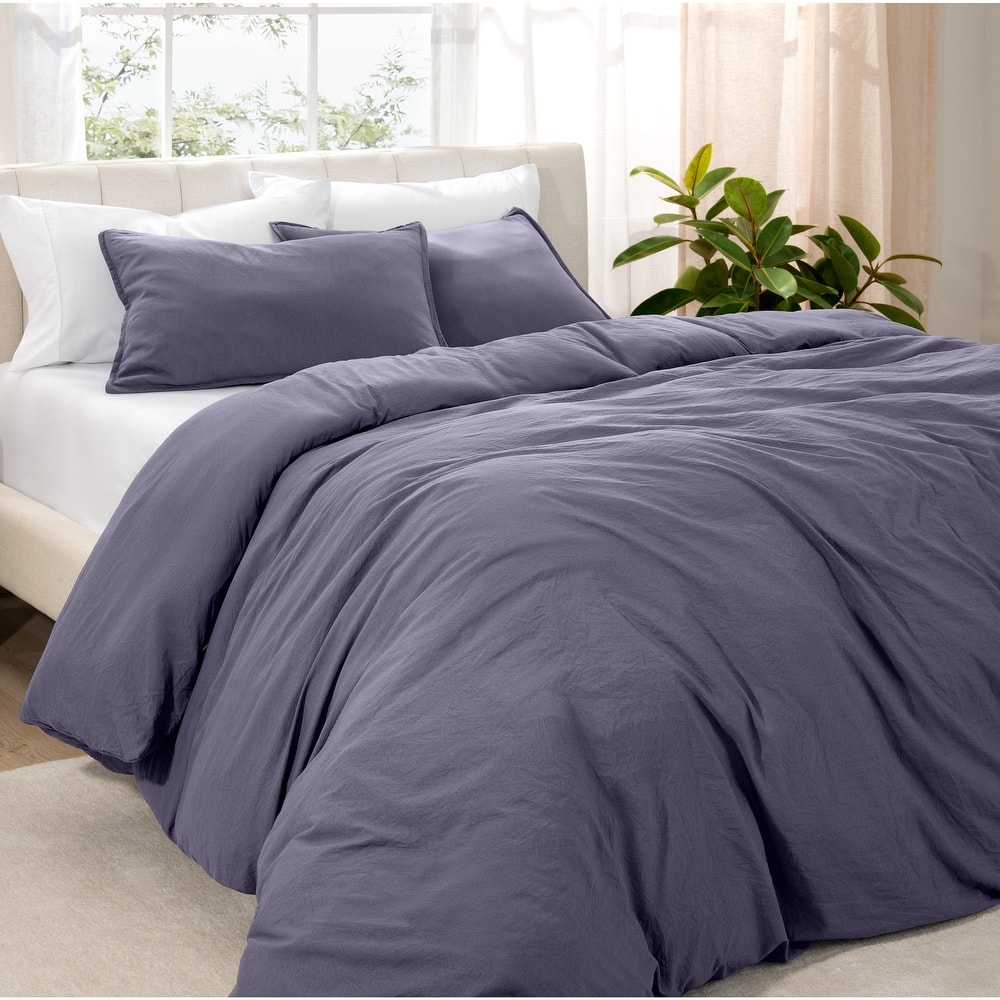 Bare Home Premium Washed Microfiber Duvet Cover and Sham Set