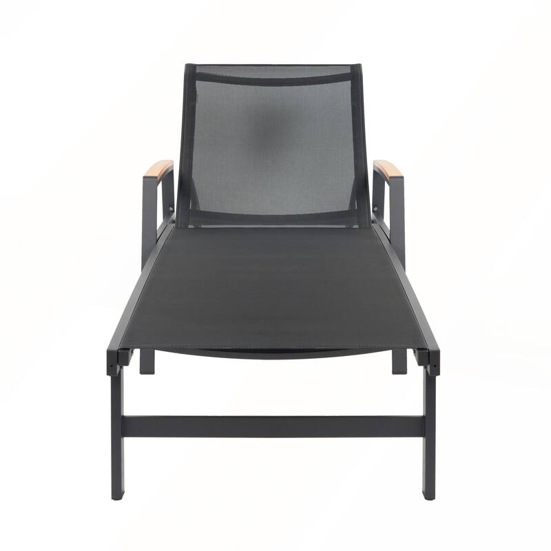 Aluminum Frame Adjustable Mesh Chaise Lounges Set