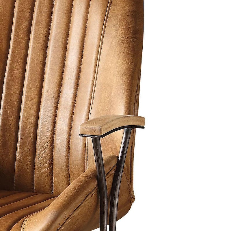 ACME Hamilton Executive Office Chair, Coffee Top Grain Leather