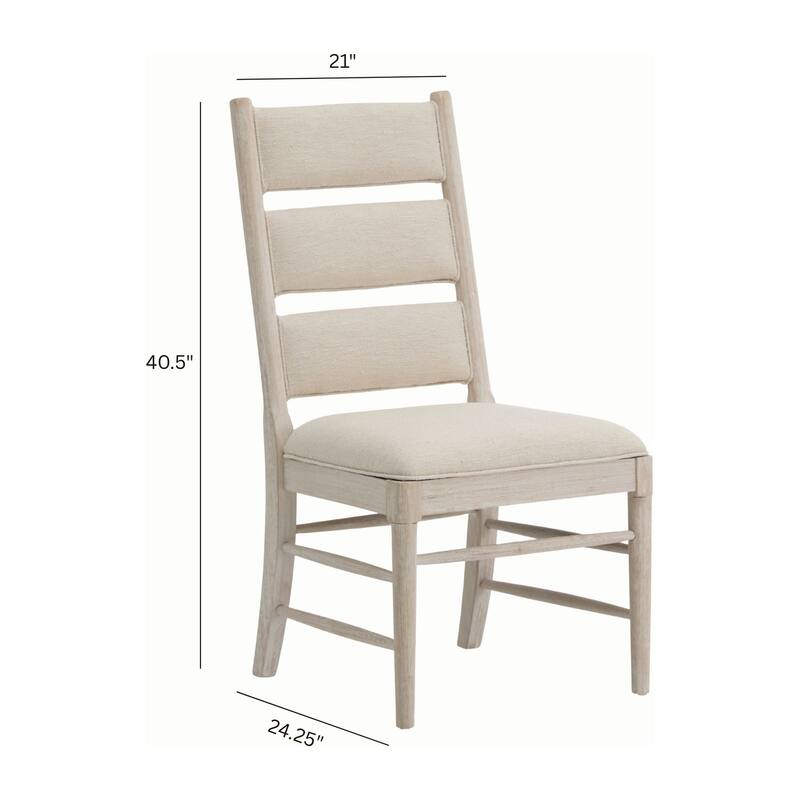 Magnussen Home Herringbone Ridge Clara Natural Upholstered Dining Side Chair Two Pack - 21''W x 24.25''D x 40.5''H