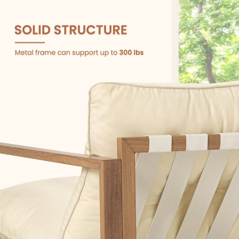 4-Piece Metal Outdoor Patio Conversation Sets with Cushions