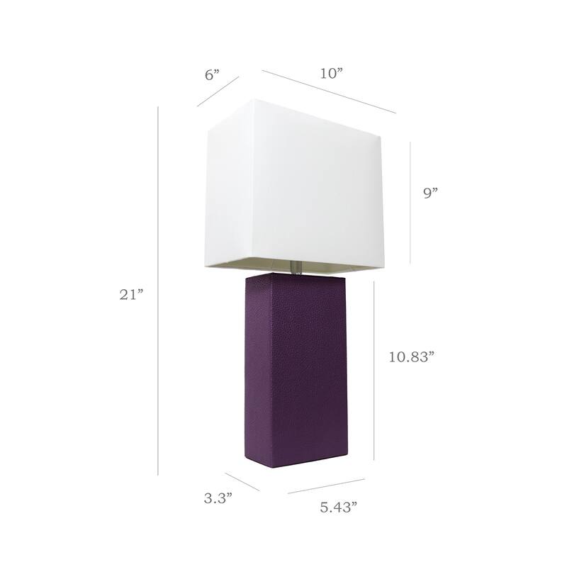 21 in. Eggplant Finish Table Lamp with White Shade, Sturdy Table Lamp for Living Rooms and Bedrooms, Set of 2