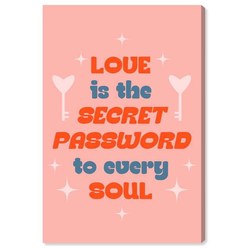 Wynwood Studio Canvas Typography and Quotes Love is the secret Pink and Light Pink Modern & Contemporary Wall Art Canvas Print