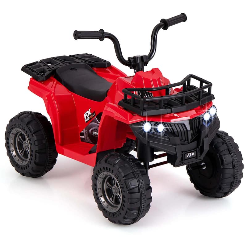 Kids Ride On Electric 4-Wheeler Quad Car w/ Button Start Tread Tires