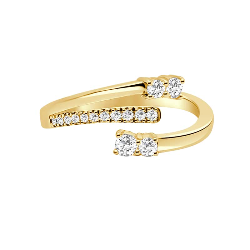 Auriya 14k Gold Lab Grown Round Diamond Open Bypass Ring 0.39 ct. tw. (F-G, VS)