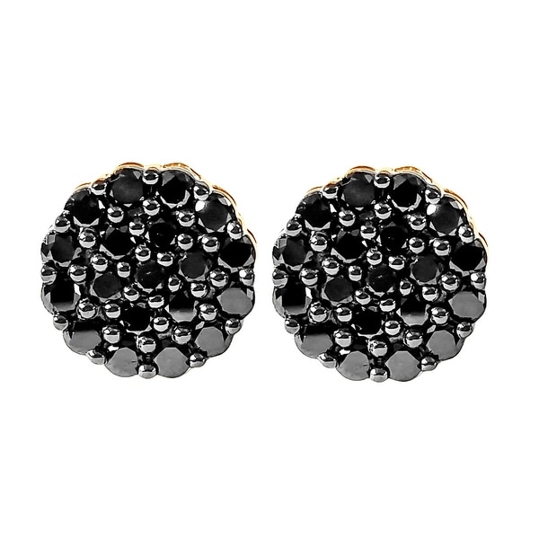black diamond cluster earrings