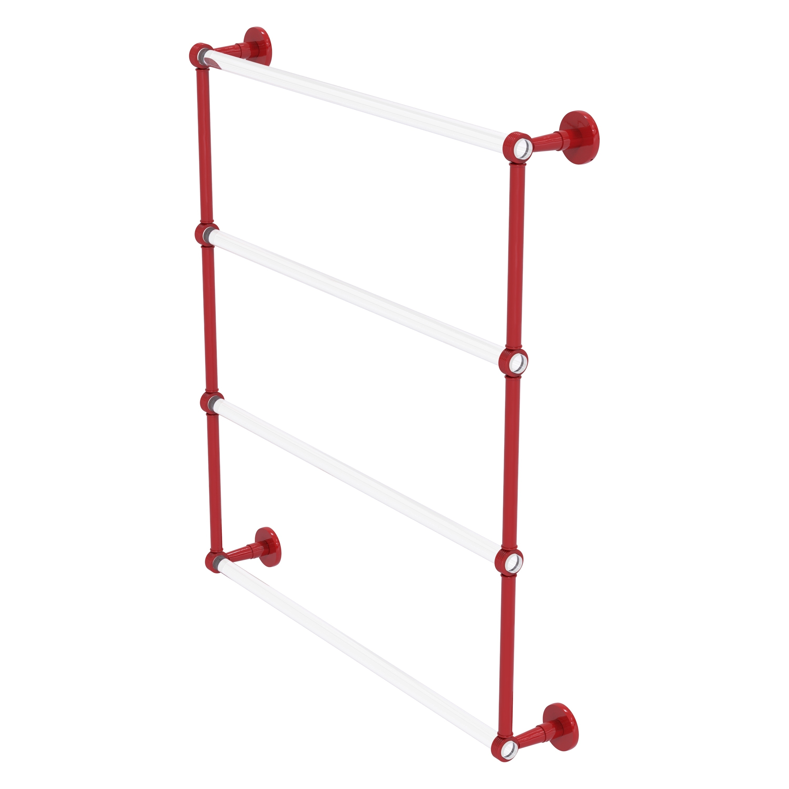 Allied Brass Clearview Collection 4 Tier 24 Inch Ladder Towel Bar with Grooved Accents