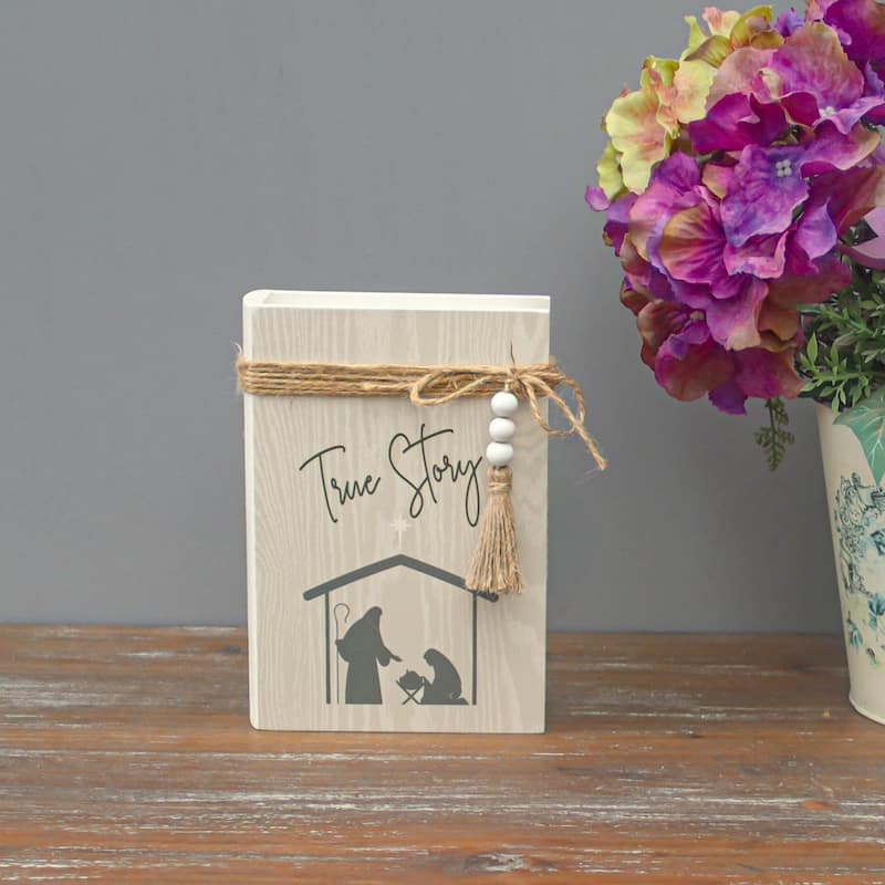 True Story Christmas Decorative Faux Books with Twine and Beads