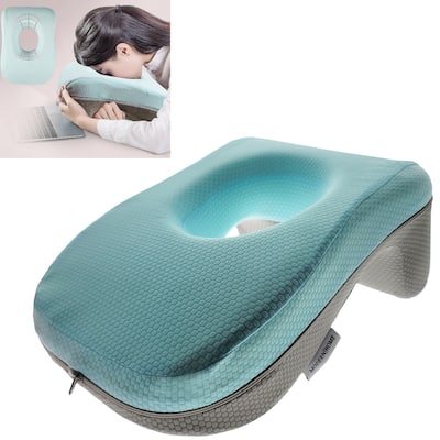 Modern Home Deluxe Memory Foam Nap/Sleeping Pillow - Firm Support Desktop Face Cushion - Removable Cover