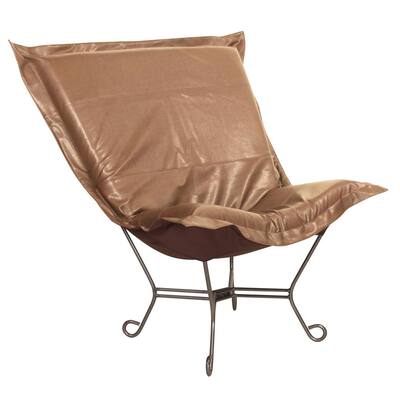 Allan Andrews Scroll Puff Chair with Titanium Frame, Avanti Collection