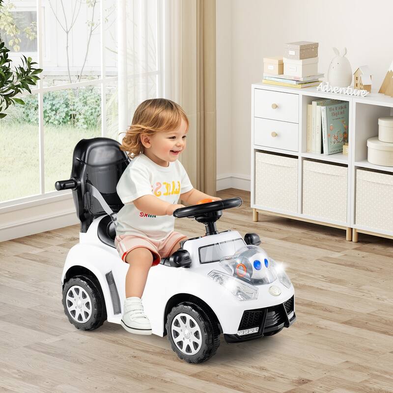 Baby Walking Car with Interactive Lights Horn Sounds and Storage Compartment for Toddlers - 38" x 16" x 35.5"
