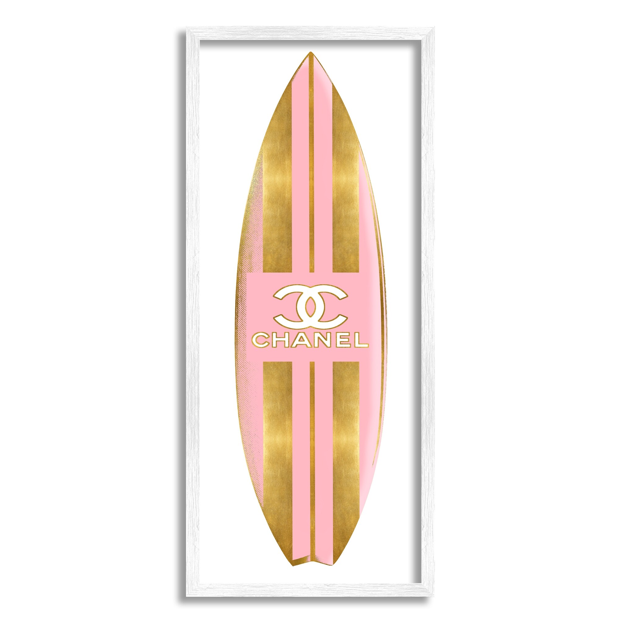 Stupell Industries Bold Trendy Patterned Fashion Design Emblem Surfboard  Canvas Wall Art, 13 x 30, Design by Madeline Blake 