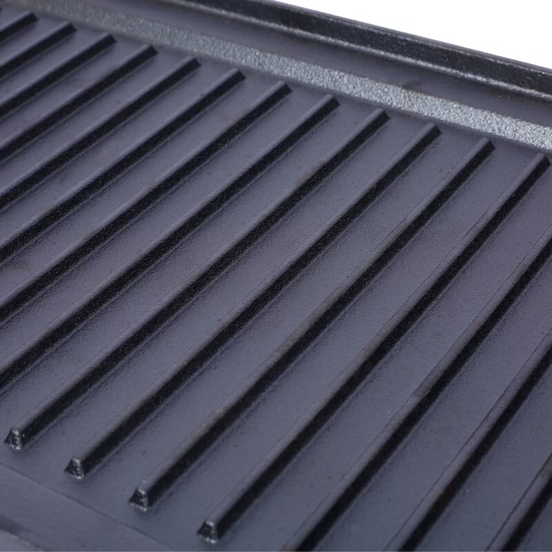 Pre-Seasoned Cast Iron Reversible Rectangular Grill/Griddle, Black,20inch x 10inch
