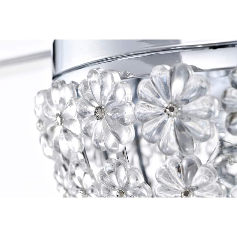 Itzel 52 Inch Modern Chrome Finish Crystal Ceiling Fan with Remote - N/A