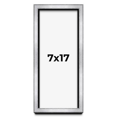 7x17 Shadow Box Frame Silver | 1.375 Inches Deep Real Wood