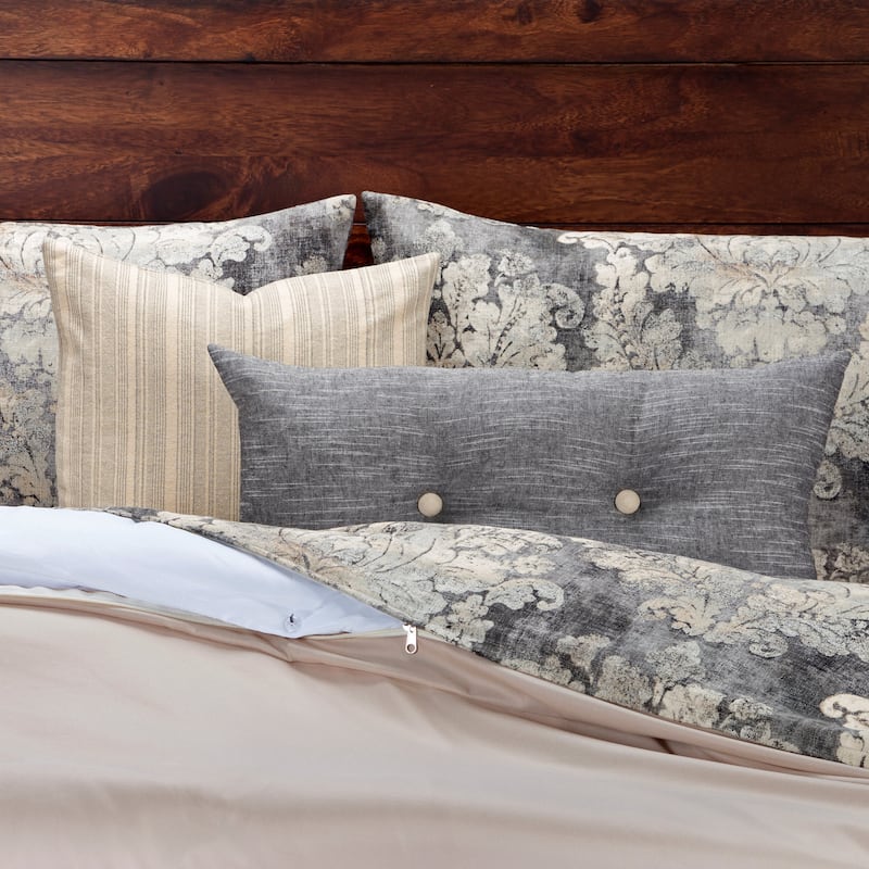 Siscovers Cindersmoke Damask Cotton-Linen Duvet Set