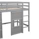 preview thumbnail 12 of 10, Wood Twin Size Loft Bed with Built-in Storage Wardrobe and 2 Windows
