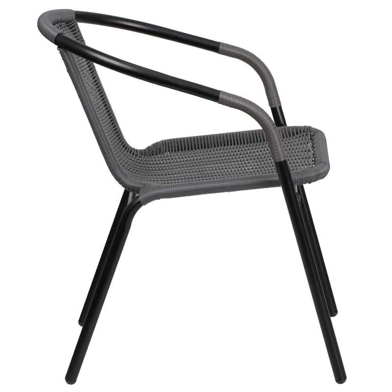 Indoor/Outdoor Stacking Rattan Restaurant Patio Chairs (Set of 4)
