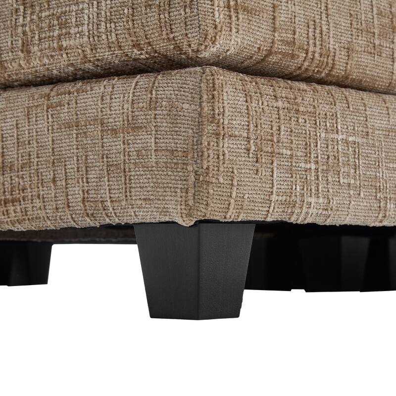 Chenille Sleeper Sofa Bed Deep Seat Loveseat Sectional Couch with Ottomans Chaise Lounge, Detachable Armrests and Side Pockets