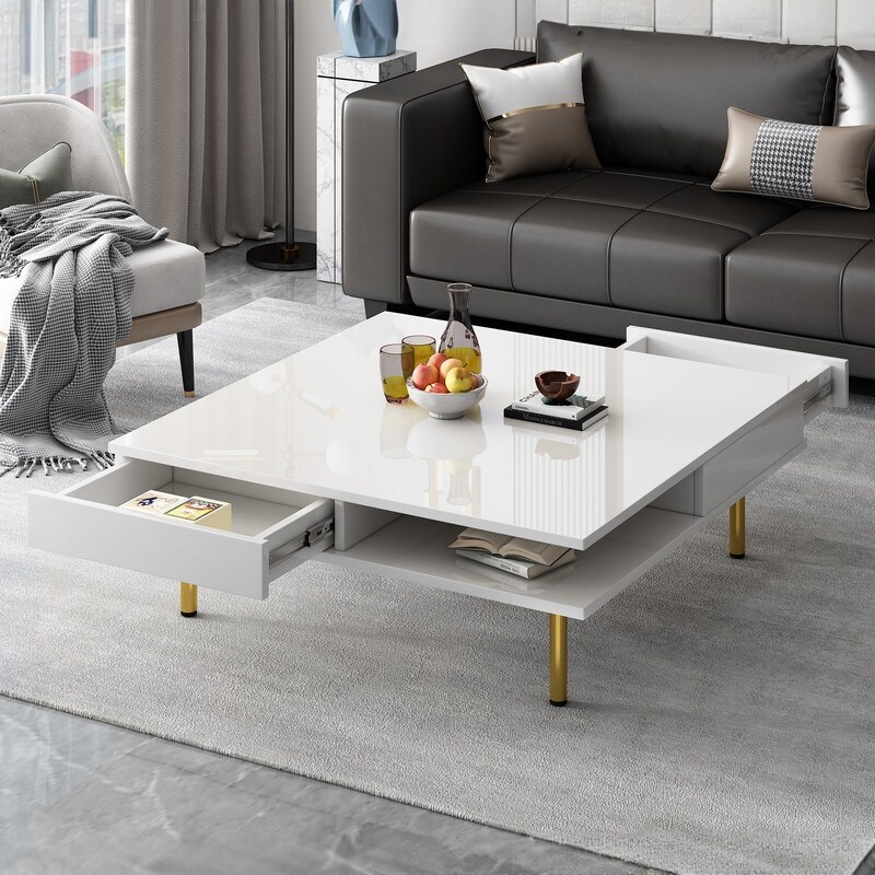 Low white gloss coffee table hot sale